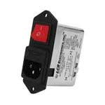 AC Power Entry Modules 1A 120/250VAC Red Illum Switch