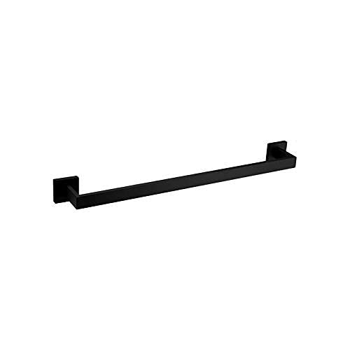 Barre porte-serviettes noire 60cm en métal robuste pour salle de bain chic