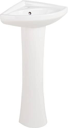 Signature Hardware 484430 Point Roberts Vitreous China Pedestal Bathroom Sink With Single Faucet Hole #TOP4