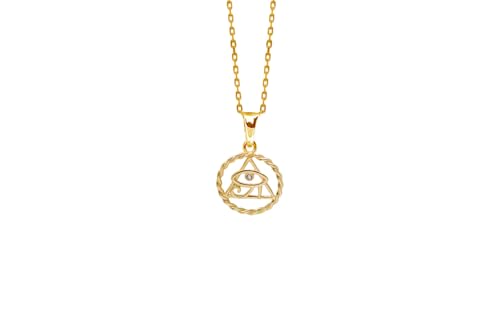 Pendentif Œil d'Horus plaqué or 18k durable qui ne noircit pas