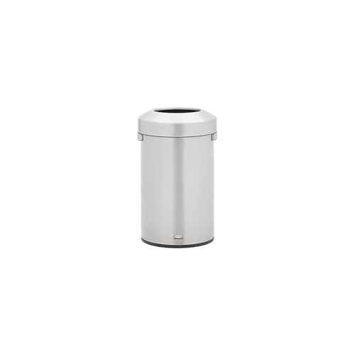 Image of Rubbermaid Commercial Products Refine Decorative Container, 16 Gallon, Round Stainless Steel Trash Can, Indoor for Hotel Lobbies /Conference Rooms /Airports