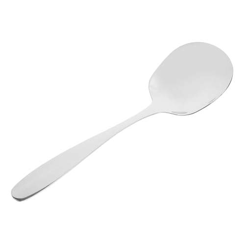 Stainless Steel Spoon Spoons Buffet Serving Spoon Kitchen Serving Spoon Metal Rice Spoon Stainless Steel Scoop Kitchen Large Serving Spoon Kitchen Scoop Silver 304 Stainless Steel BRIGHTFUFU