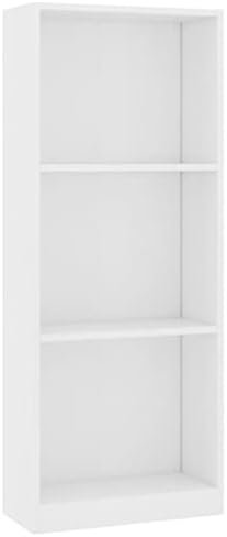 vidaXL 4-Tier Book Cabinet Display Bookshelf Case Storage Book Cabinet Storage Rack Organiser Bookcase High Gloss White Engineered Wood
