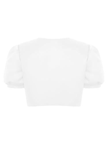 Jelory Kids Girls Sparkly 3D Applique Cardigan Puff Sleeve Open Front Cropped Bolero Shrug for Evening Dresses4