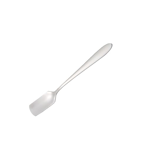 STOBAZA Long Spoon for Iced Tea 304 Stainless Steel Square Spoon Silver Set of 4 Dishwasher Safe