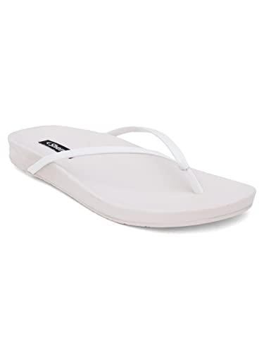 SHERRIF Women's Comfortable White Flip-Flop (38 EU)