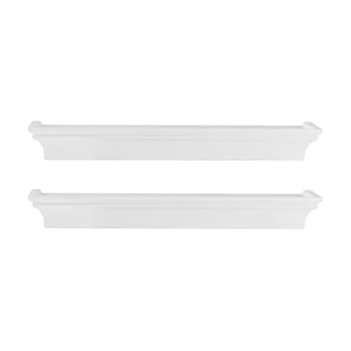 Melannco White Wall Shelves Set of 2-14 Inch