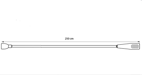 Kobe Professional Extra Long Single Tap Shower Head and Hose 2.5m Long with Secure FIT Clamp, Perfect for Home Showering or pet Grooming. New Bigger Metal Secure clamp., White