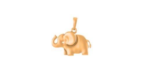 Pendentif éléphant anti-ternissement en argent sterling plaqué or 22 carats pour tous