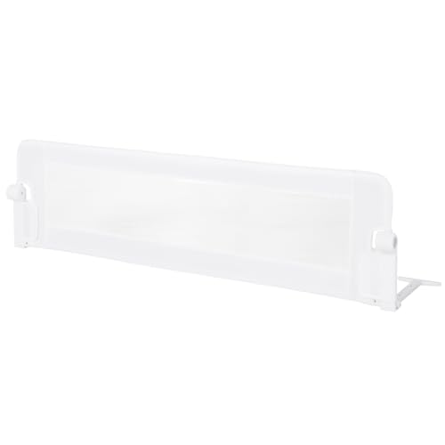 COSTWAY Bettgitter klappbar, 150 x 42cm Bettschutzgitter mit Verstellbarer Gurte, EIN-klick-Faltung, Rausfallschutz Bett 180° faltbar für Boxspringbett, Elternbett, Kinderbett (Weiß)