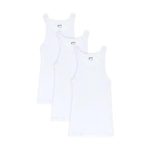 papi Men's 3-Pack Cotton Square Neck Tank Top, White, Large