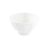 【11.2cm 親子で使える145gの軽い茶碗】 まるくぱーじゅ(公式) 安定感 割れにくい 子ども食器 食洗機 電子レンジ 保育園給食 陶磁器 強化磁器 十二角茶碗 1976 (ホワイト)