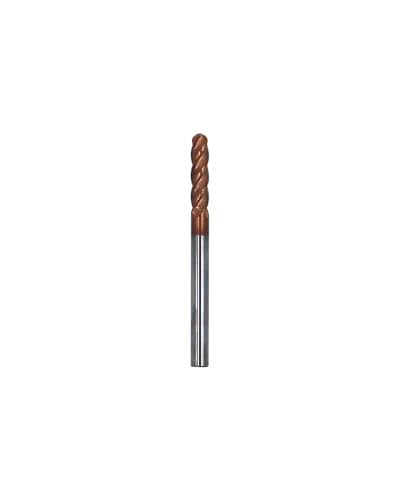 Image of 1 /8 inch Carbide Ball Nose End Mills, TISIN Coated, 4 Flute, End Mill Bits for Alloy Steels and Hardened Steels, 1 /8 inch Cutting Diameter- 5pcs