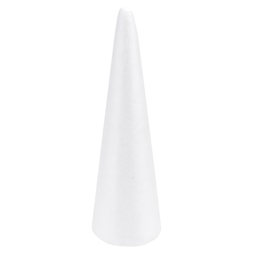 SEWACC 30cm White Foam Cone DIY Craft Foam Cone for DIY Home Craft Project Christmas Tree Table Centerpiece Christmas Decorations