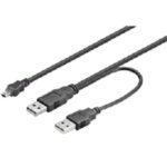 Microconnect 2 X Usb A/Mini Usb B, 0.6 M Cavo Usb 0,6 M 2.0 Mini-Usb B Nero