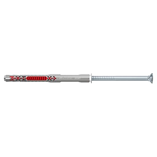 fischer DuoXpand 8 x 100 T, hochwertiger Universaldübel mit verzinkter Senkkopfschraube (50 Stk.), Dübel für starken Halt, ideal für poröse Baustoffe & randnahe Verankerungen