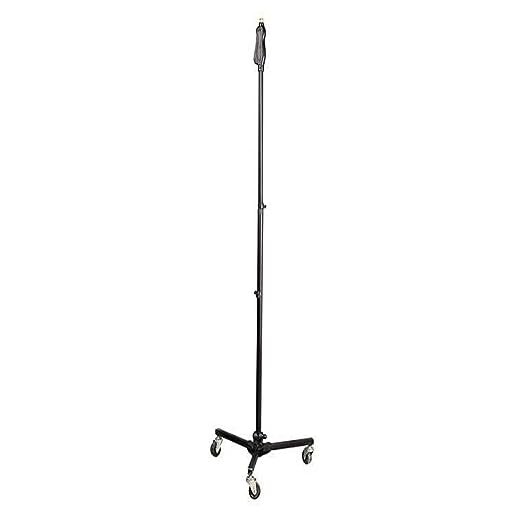 Pyle Universal Tripod Microphone Stand - Easy Grip Height Adjustable from 37.5” to 63.0” Inch High and Foldable Roller Wheel Leg Base w/ Lock Mechanism - M-6 Mic Holder Lightweight and Durable PMKS45