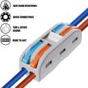 Image of ZIVIK 2 IN 2 Out Universal Wire Connector, 10Pcs Wire Connectors Nuts, Push Connector Cable Connector Splicing Connector Terminal Block Screwless Connector Lever Wire Jointer (10, 2 In 2 Out)