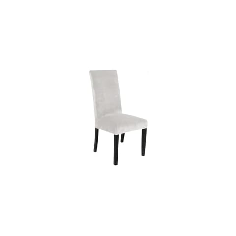 SOPARLLY Stretch Velvet 1Pcs Dining Room Grey Chair Cover Parsons Chair Slipcover 1 PCS Dining Bench Cover Removable Seat Protector for Dining Room (Ivory) Cover