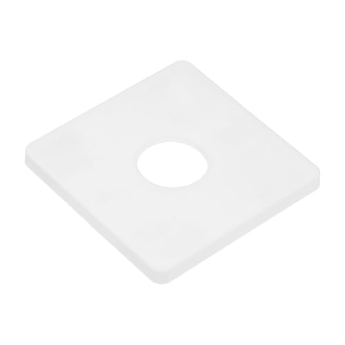 M METERXITY 1-Pack Wall Split Flange, ABS Square Self-Adhesive Escutcheon Plate Cover Buckle for 25 mm/0.98 in Dia Pipe Accessories/Floor/Ceiling, Plumbing Cover Plates [White,7mm/0.28in H]