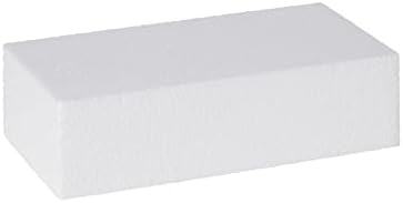 White Foam Brick, Rectangle Polystyrene Block for Arts and Crafts, 6 Pack, 20.3 x 10.2 x 5 cm