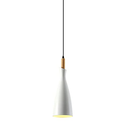 Lustre en bois macaron E27 pour éclairage chic de cuisine - 2
