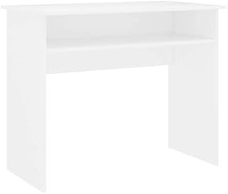 vidaXL Desk Computer Corner Office Study Table Stand Workstation Home Decoration Easy to Clean Easy to Assemble White Engineered Wood