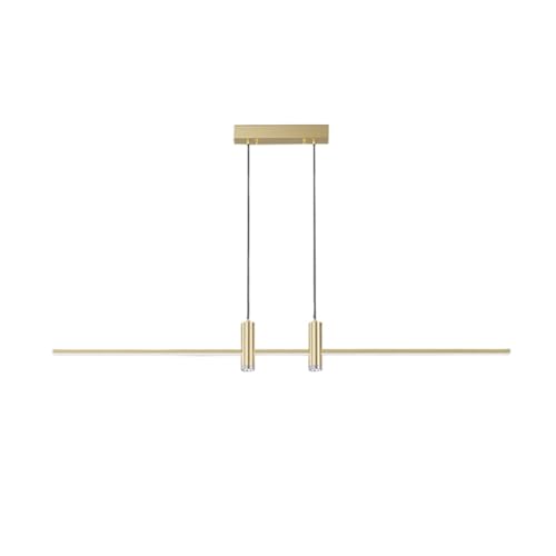 Migliora il tuo spazio con questo elegante lampadario lineare a 2 luci color oro. Perfetto per sale da pranzo o cucine, questo faretto dal design raffinato valorizza qualsiasi arredamento. L'installazione è semplicissima, con tutti i componenti necessari inclusi. Scopri un'elegante soluzione di illuminazione che fonde armoniosamente l'estetica moderna e classica, creando un'atmosfera accogliente.