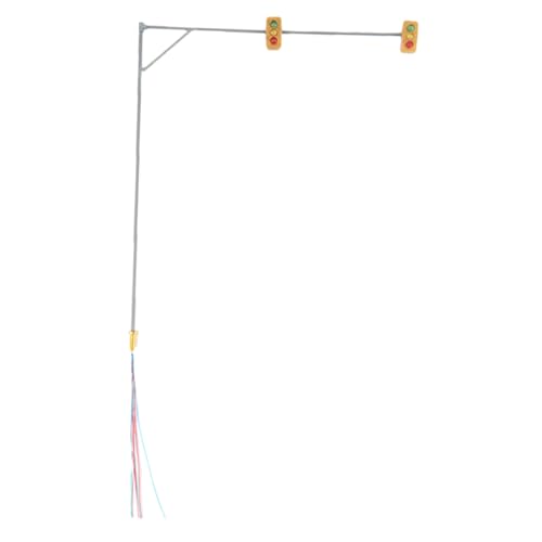 SEWOART Mini Railroad Traffic Light Model Abs Metal Table Decor for Train Layout Micro Landscape Lamp