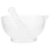 CLISPEED 玻璃研钵 実用グラボウル 軽量携帯可能な乳鉢と乳棒 薬用 キッチン用ハーブスパイス粉砕器 安定した平底設計