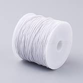 The Orange Emporium Elastic Cords, Stretchy String, for Bracelets Necklaces, Jewelry Making, White, 0.6mm, about 35m / roll - Image 2