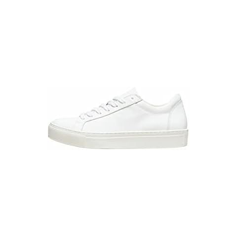 SELECTED FEMME Women's Slfemma Leather Trainer B Noos Sneaker, White, 6 UK Cover