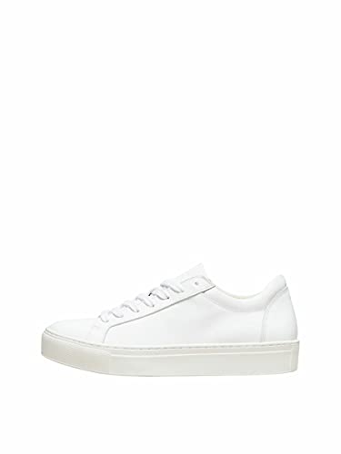 SELECTED FEMME SLFEMMA Leather Trainer B Noos, Zapatillas Mujer, Blanco, 36 EU Cover
