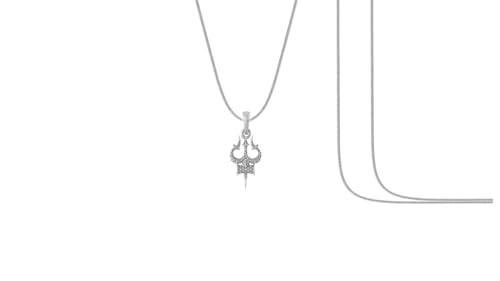 Chaîne serpent et pendentif Shiva Trishul en argent pur le bijou de méditation quotidien