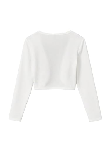 SOLY HUX Girl's Long Sleeve Cropped Cardigan Open Front Casual Bolero Shrug2