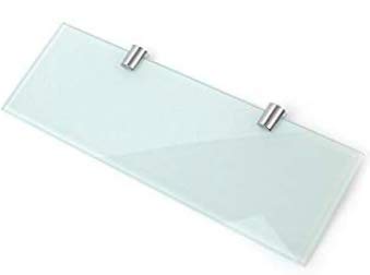 Glasregal-Set, für Badezimmer, Küche, Schlafzimmer, 300 x 100 mm, Weiß, 2 Stück