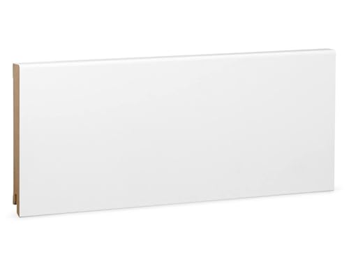 KGM Sockelleiste Modern - Weiß folierte MDF Fußbodenleiste - Maße: 2400 x 16 x 120 mm - 1 Stück