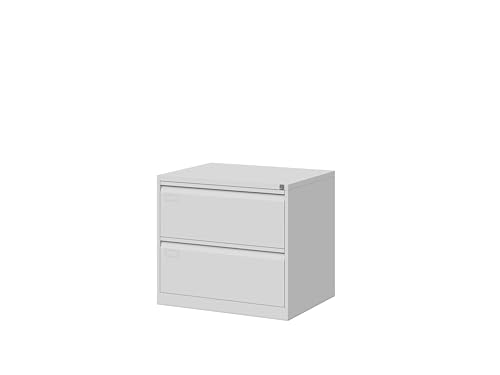 Bisley Hängeregistraturschrank ECO, doppelbahnig, DIN A4, 2 HR-Schubladen, Farbe lichtgrau