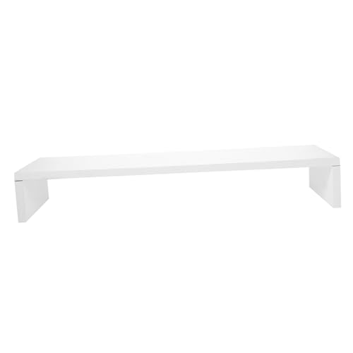 Veemoon Soporte para Monitor Blanco Multifunción con Tablero Grueso Elevador para Pantalla de Ordenador Portátil y Tv Ahorro de Espacio para Oficina y Hogar