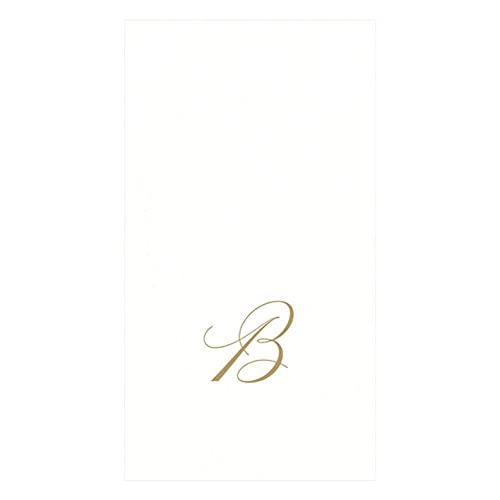 Servilletas de papel para cóctel de diseño Caspari Entertaining, monograma B blanco