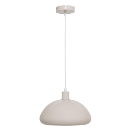 Atmosphera - Suspension Savio Beige - Abat-jour en Acier D27,5cm - Ampoule Non Incluse E27 40W -...