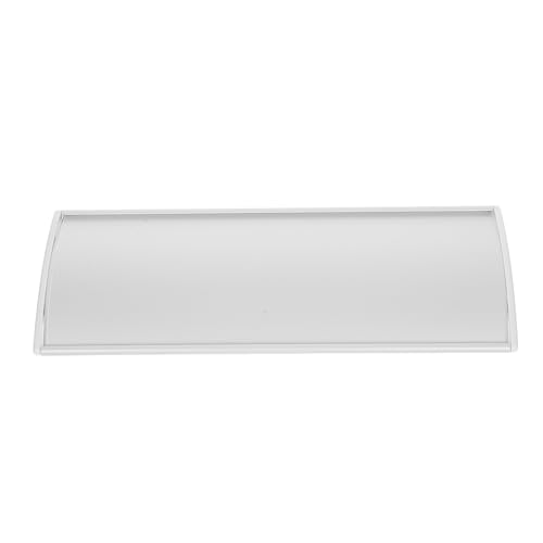 KONTONTY Placa Identificativa para Puertas de Oficina Placa de Señalización de Aleación de Aluminio Diseño Curvo Plateado 21X8 CM Letrero Comercial Multiusos para Identificación y