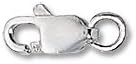 JewelrySupply Lobster Clasp 8x3mm w/Open Ring Sterling Silver (1-Pc)