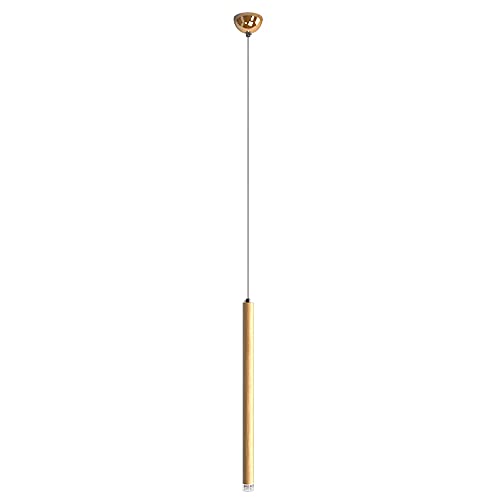 Lámpara Colgante de Aluminio y Cristal Tubo Largo LED 3000K Altura 70cm 2