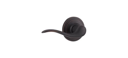 Image of Kwikset Tustin Dummy Door Handle, Single Sided Lever for Closets, French Double Doors, and Pantry, Venetian Bronze Non-Turning Left Handed Interior Push /Pull Lever, with Microban Protection