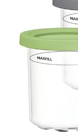 MOUYAT 8 vasos de helado de 16 onzas, recipientes para pintas de helado con tapas, reutilizables de repuesto compatibles con máquina de helado NC299 NC300 NC301 Series
