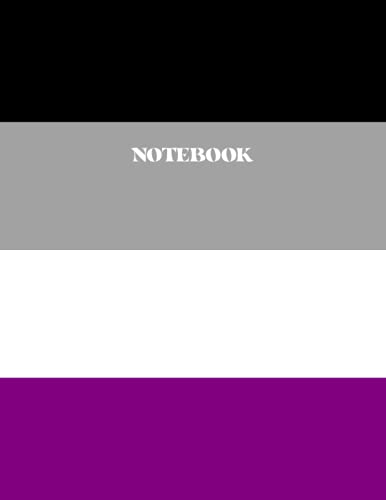 Asexual Flag Notebook: Brown Cover - Size (8.5 x 11 inches) 200 Pages: Lined Paper