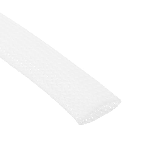Manchon extensible blanc gaine tressée cache-câble uxcell 3 mètres