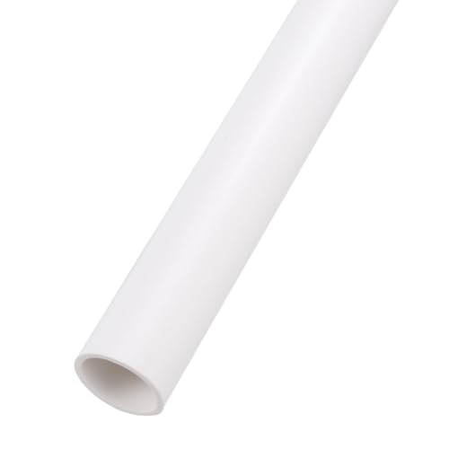 Rebower 0.8" x 1" PVC Pipe 14" Plastic Rigid Tubing Round High Impact Drain Pipe, [for Greenhouse Garden Home HVAC Plumbing] - 21x25mm / White