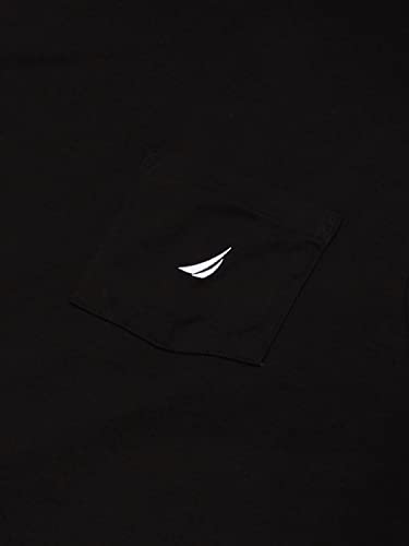 Nautica Men's Solid Crew Neck Short Sleeve Pocket T-Shirt, Black, Xx-Large #TOP3